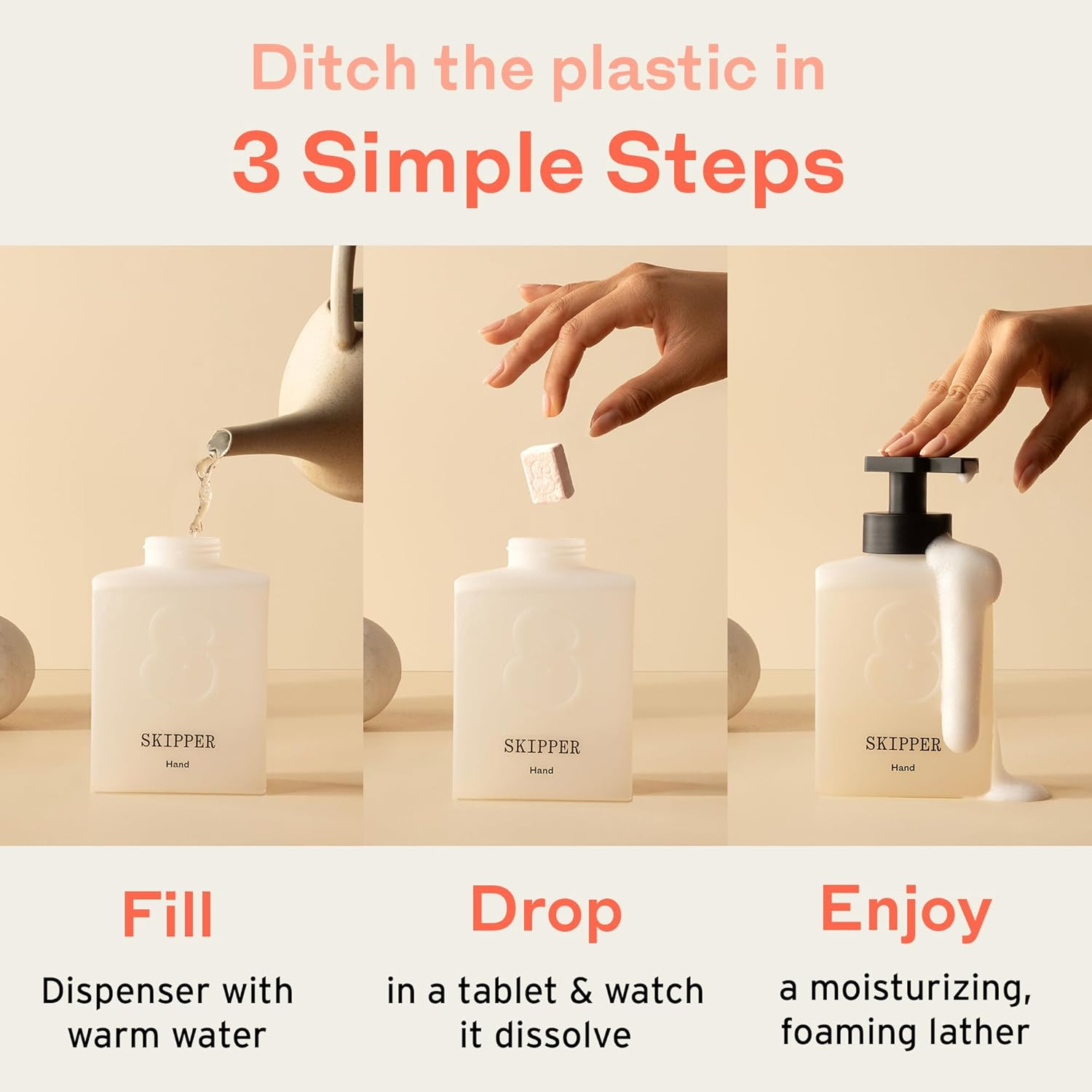 Tirtyl Foaming Hand Soap Tablet Refills - 12 Pack - 3000Ml Total (Makes 12X 250Ml Bottles of Soap) - Cleansing & Moisturizing - Compostable Packaging - Variety Fragrance Pack image number 6