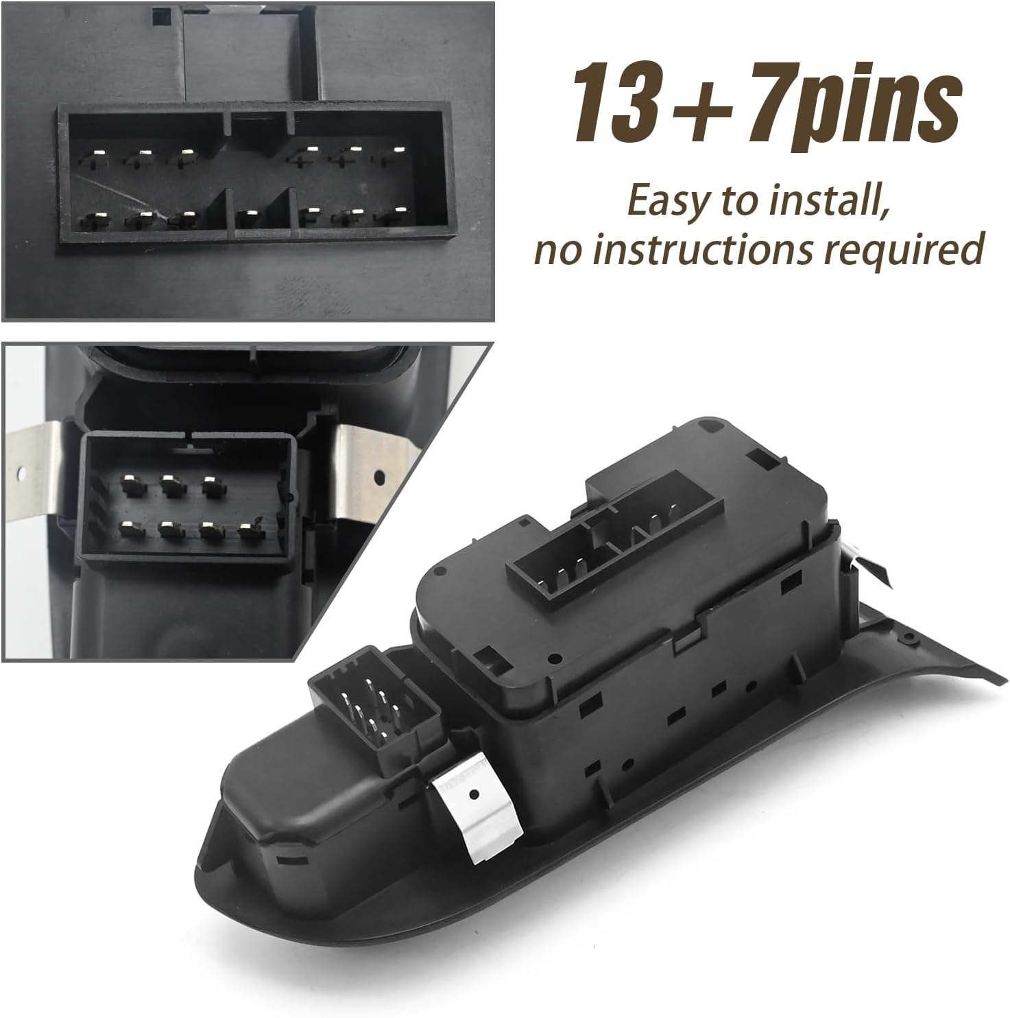 Laffoonparts 8R2Z-14A132-CB Master Switch with 3 Pcs WS133BL Single Switches, Replacement for Ford Falcon FG Series 1 FG Series 2 FG X image number 3