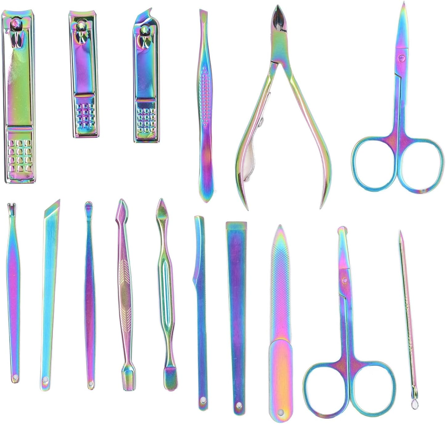 16 Piece Professional Manicure Set, High Sharpness Stainless Steel Tools with Color Coating, Complete Nail Care Kit for Fingernails and Toenails, Comes with Convenient Storage Bo image number 5