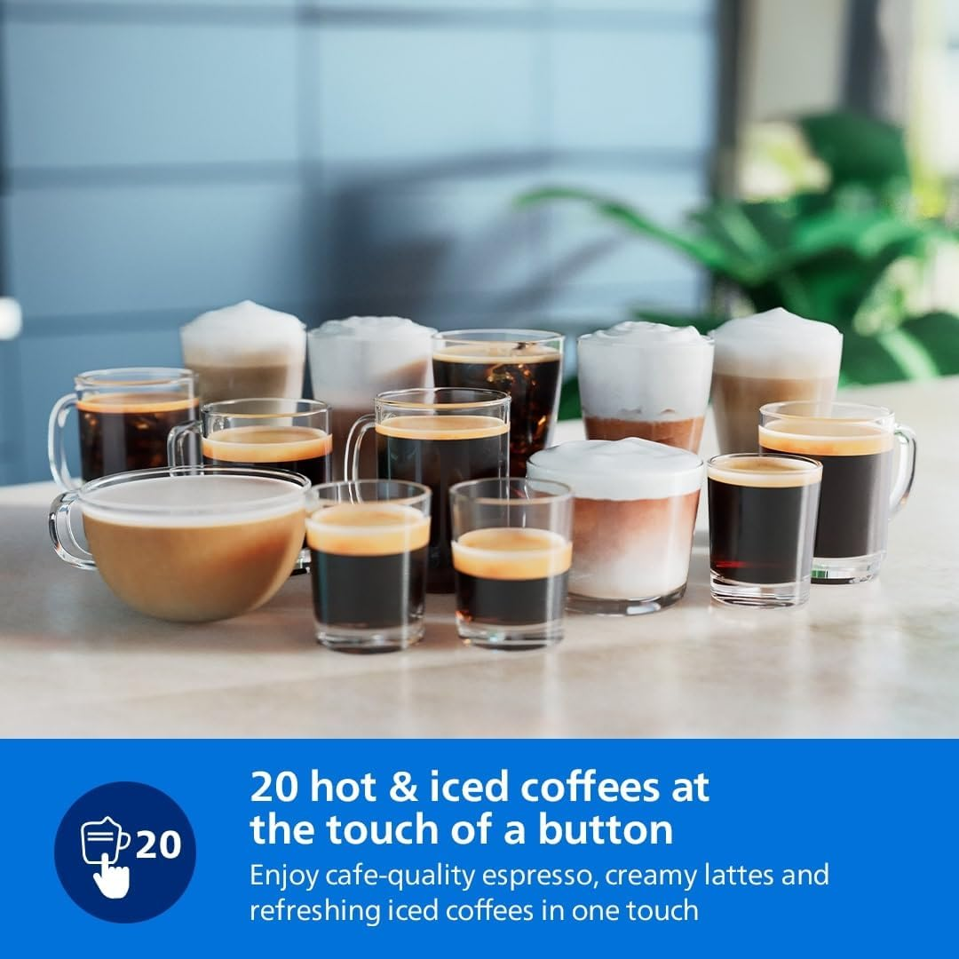 Philips 5500 Series Fully Automatic Espresso Machine &ndash; 20 Hot & Iced Coffees, Quick-To-Clean Lattego Milk System, 40% Quieter with Silentbrew, Less Waiting with Quickstart, Glossy Black (EP5541/20) image number 4