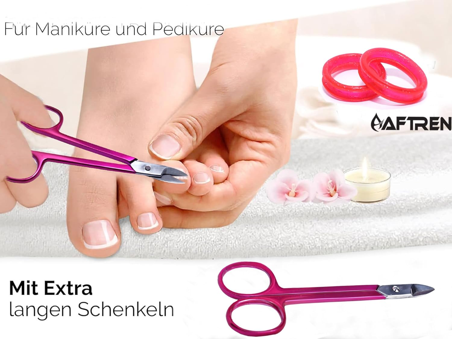 Nail Scissors Curved Blades Hard and Thick Nails J2 Stainless Steel Pedicure Scissors Thick Nail Scissors Cuticle Scissors Toenail Scissors (Purpul, 4.5 Inch) image number 6