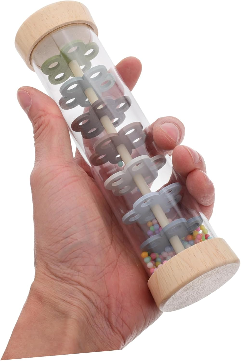 FUTUREORYY Rainstick Rainmaker Wooden Montessori Musical Sensory Toy for Infants Toddlers Newborns