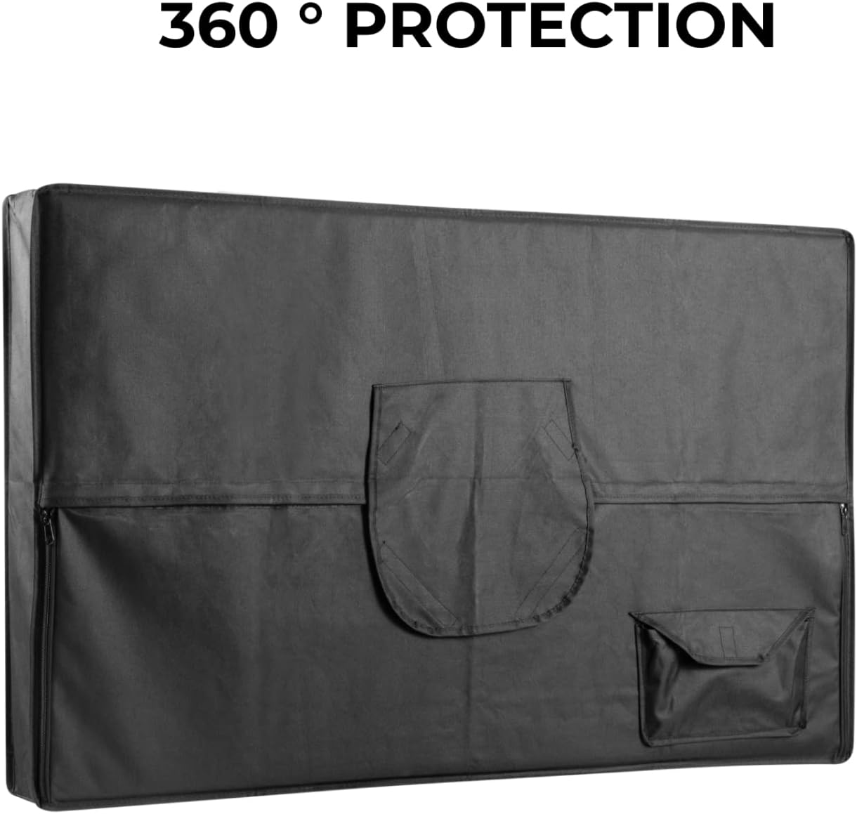 Outdoor TV Cover Waterproof UV Dustproof for Patio Flat Television Cover - Display Screen Protector outside LED LCD OLED HD Screens Tvs Weatherproof Fits 46" 47" 48" Inch (Black), (46" - 48" Inch) image number 4