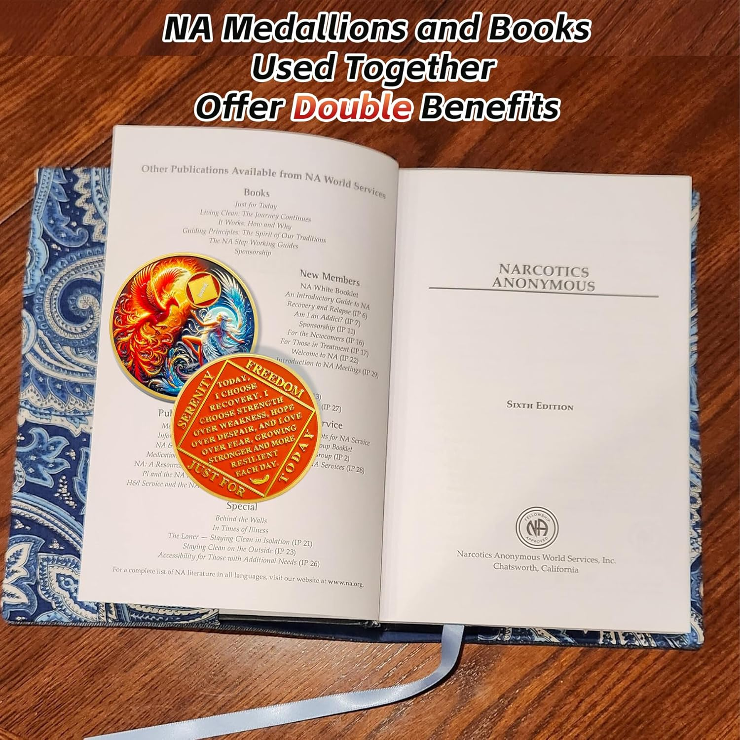 Phoenix Fairy 1 Year Na Medallions - Sun and Moon Sobriety Coin - One Year Recovery Addiction Token - Celebrate Clean and Sober Chip - 0-10 Prime Narcotics Anonymous Gifts for Men Women image number 6