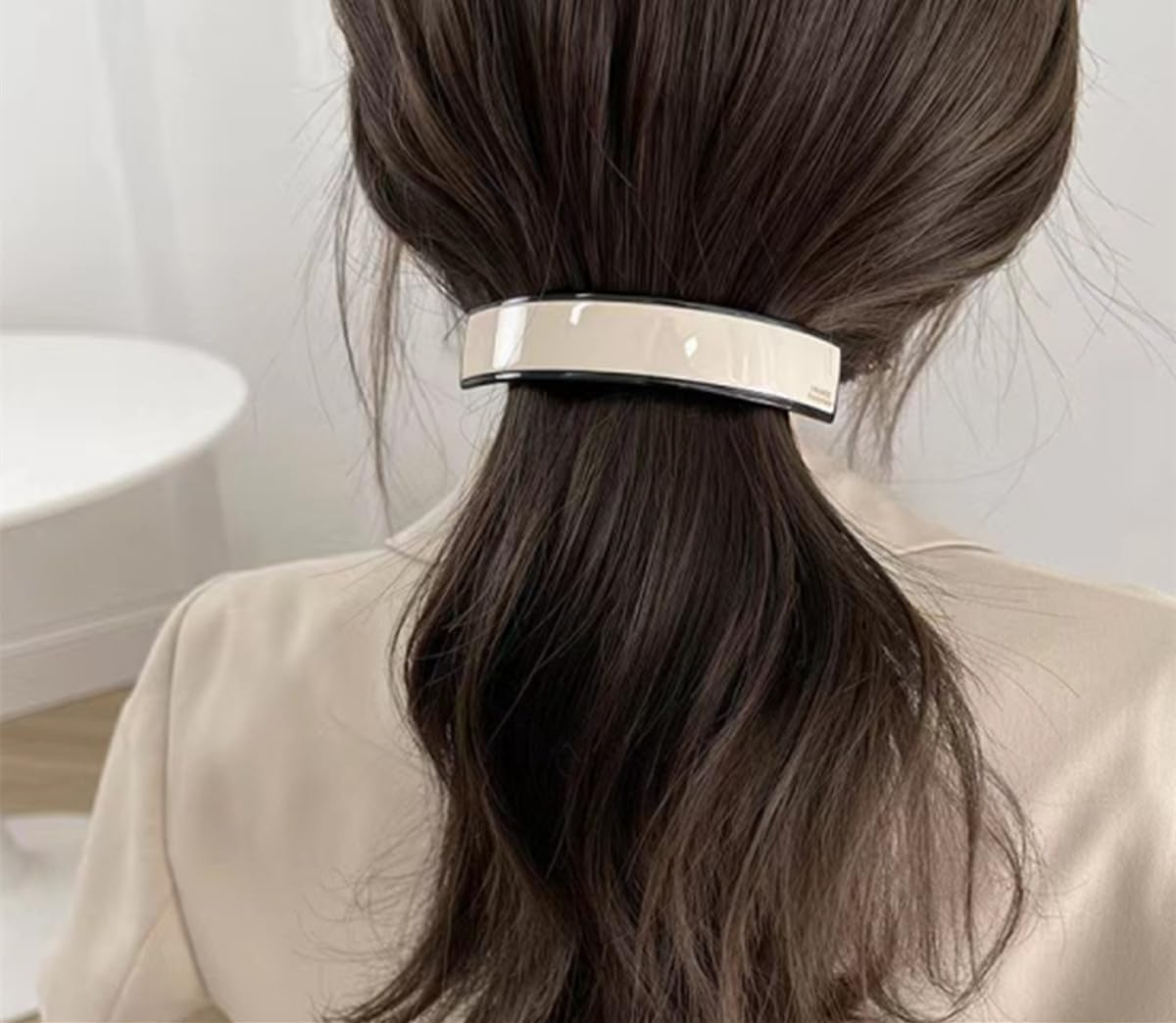 Jjiaolinin Rectangular Hair Clips, Pack of 2 French Hair Clips, Women'S Classic Hair Clip, Automatic Classic Hair Clips for Fine and Medium Thick Hair, Vintage Hair Accessories for Women image number 5