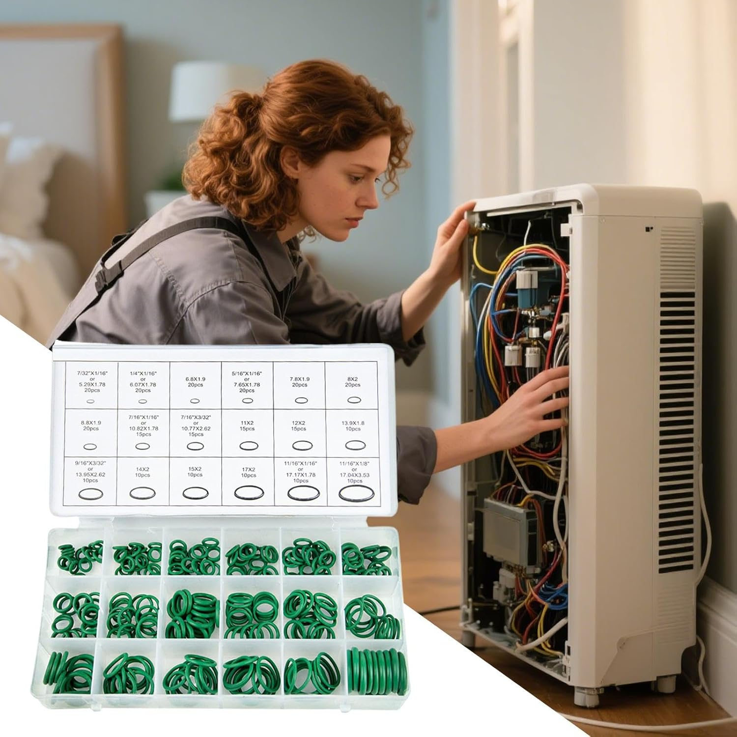 Small O Rings,Rubber AC Service Kit | Compressor Seal for HVAC Vacuum Car Inverter Conditioner Engine Airbrush Home Users Business Users Professionals RV Manifold image number 4