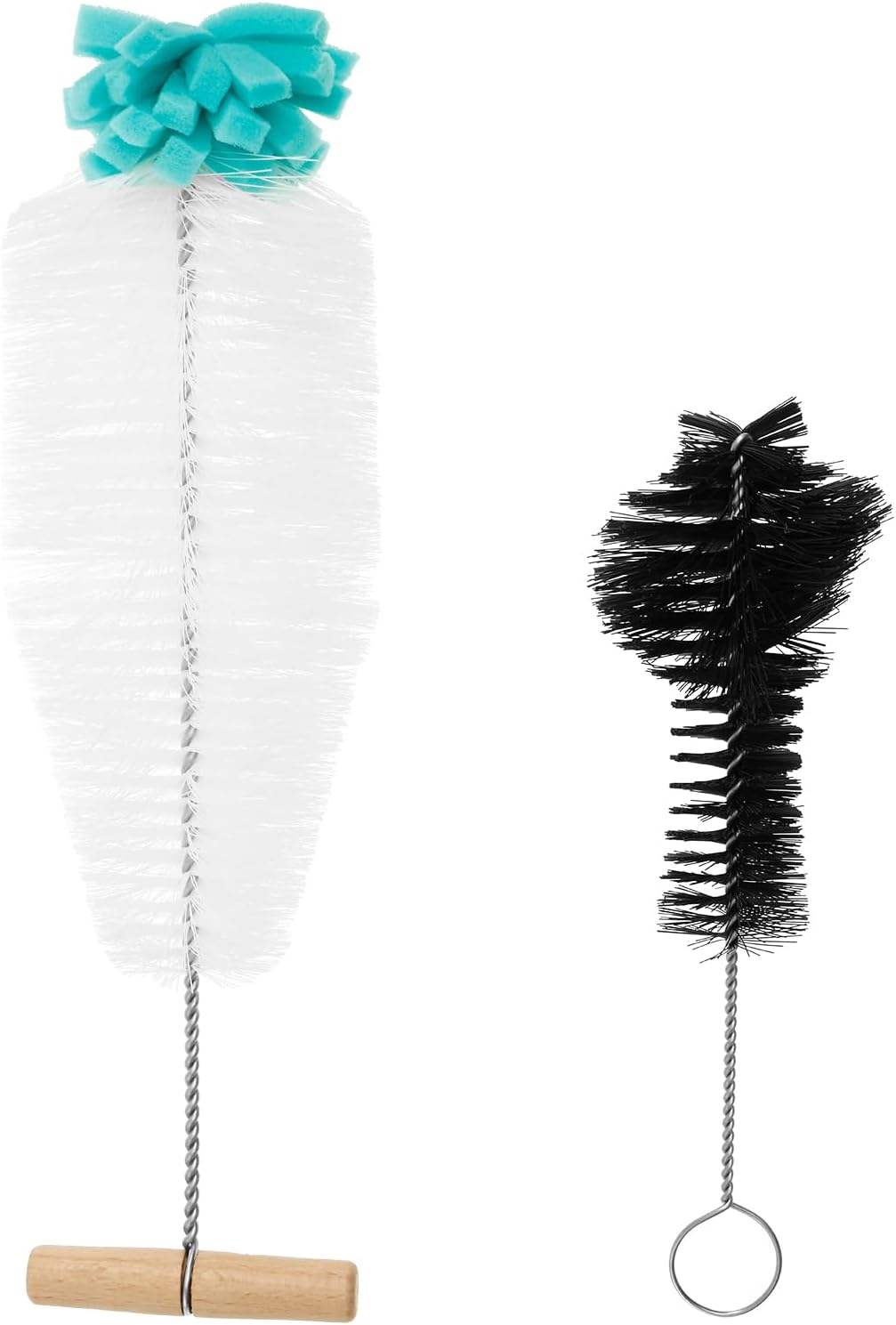 Awobepl 2Pcs Glass Cleaning Brush Set,Deep Washing Bottle Cleaning Brush Set,With Non Slip Handle,Efficient Bottle Cleaner Tool for Jar