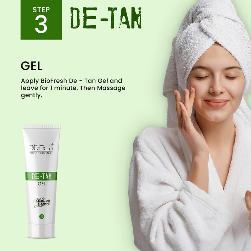 B I O F R E S H Herbal D-Tan Facial Kit for Deep Cleanses, Removes Tan, Skin Lightening & Brightening, Suitable Men and Women for All Skin Type image number 3