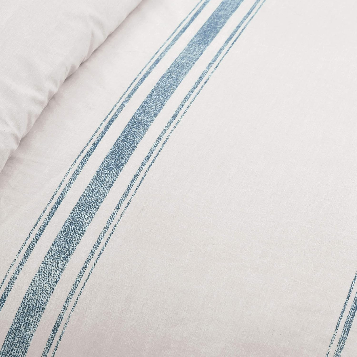Lush Decor Comforter Farmhouse Stripe, King, Blue image number 6