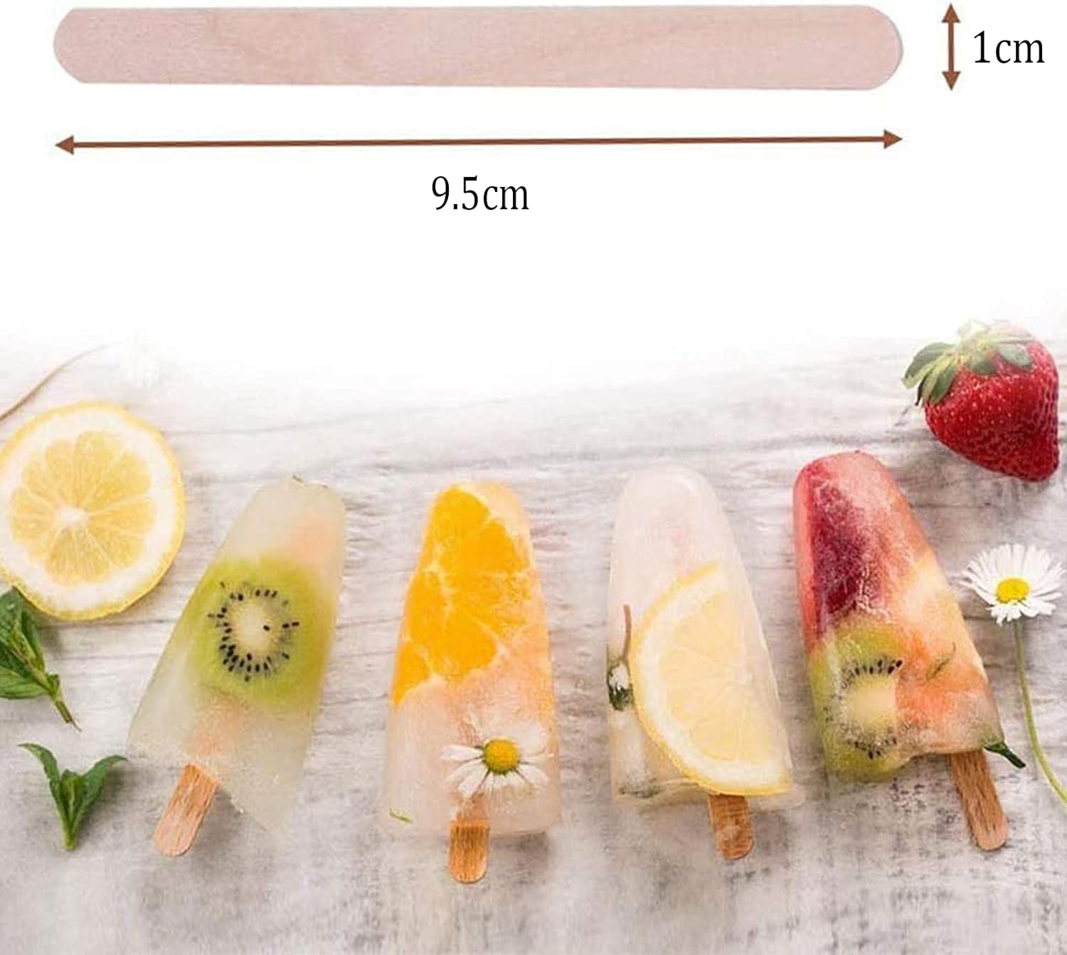 100PCS Crafts Lolly Sticks Lollipop Sticks Wooden,Natural Wood Sticks Lolly Sticks for Craft, DIY Ice Cream Stick LCE Cream Sticks for Craft Project Ice Cream Scoops image number 2