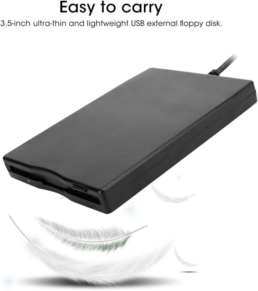 Ruaizel USB External Floppy Drive, 3.5In Portable 1.44 MB 720BKB FDD Floppy Disk Drive with USB Interface for Windows XP/7/8/10/98/2000/ME/SE/VISTA (Black) image number 4