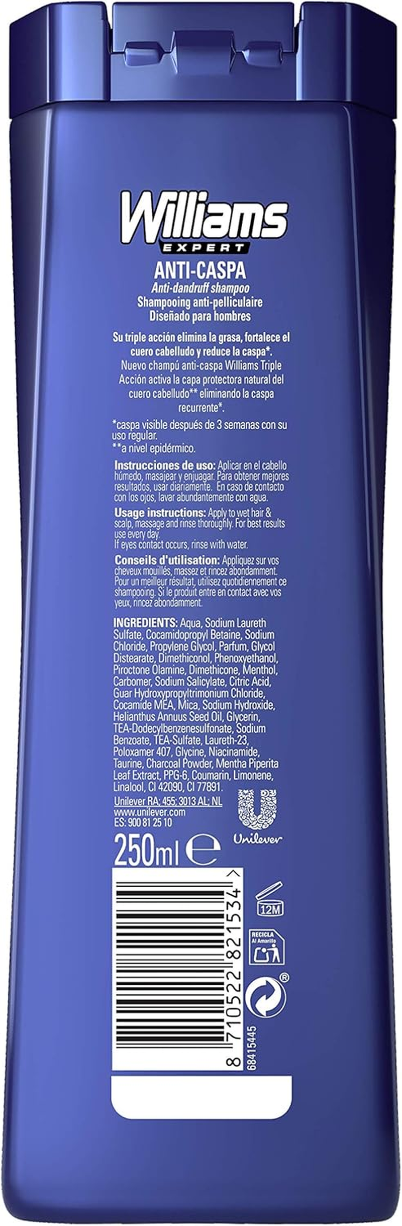 Williams Champu Anticaspa Triple Accion 250 Ml image number 3
