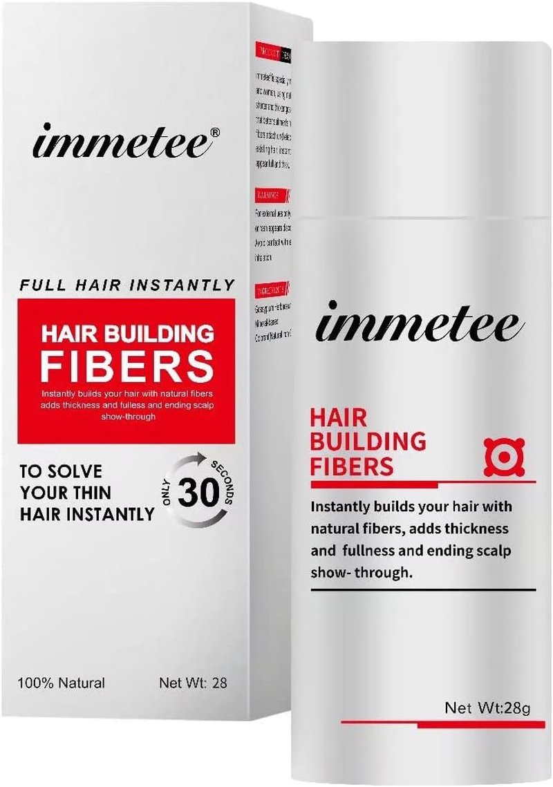 Immetee Hair Building Fibres Powder, Hairline Powder Black, Hair Fibres for for Thinning Hair, Conceals Hair Loss in 30 Sec, Hair Thickener for Women & Men​ (28G Black)