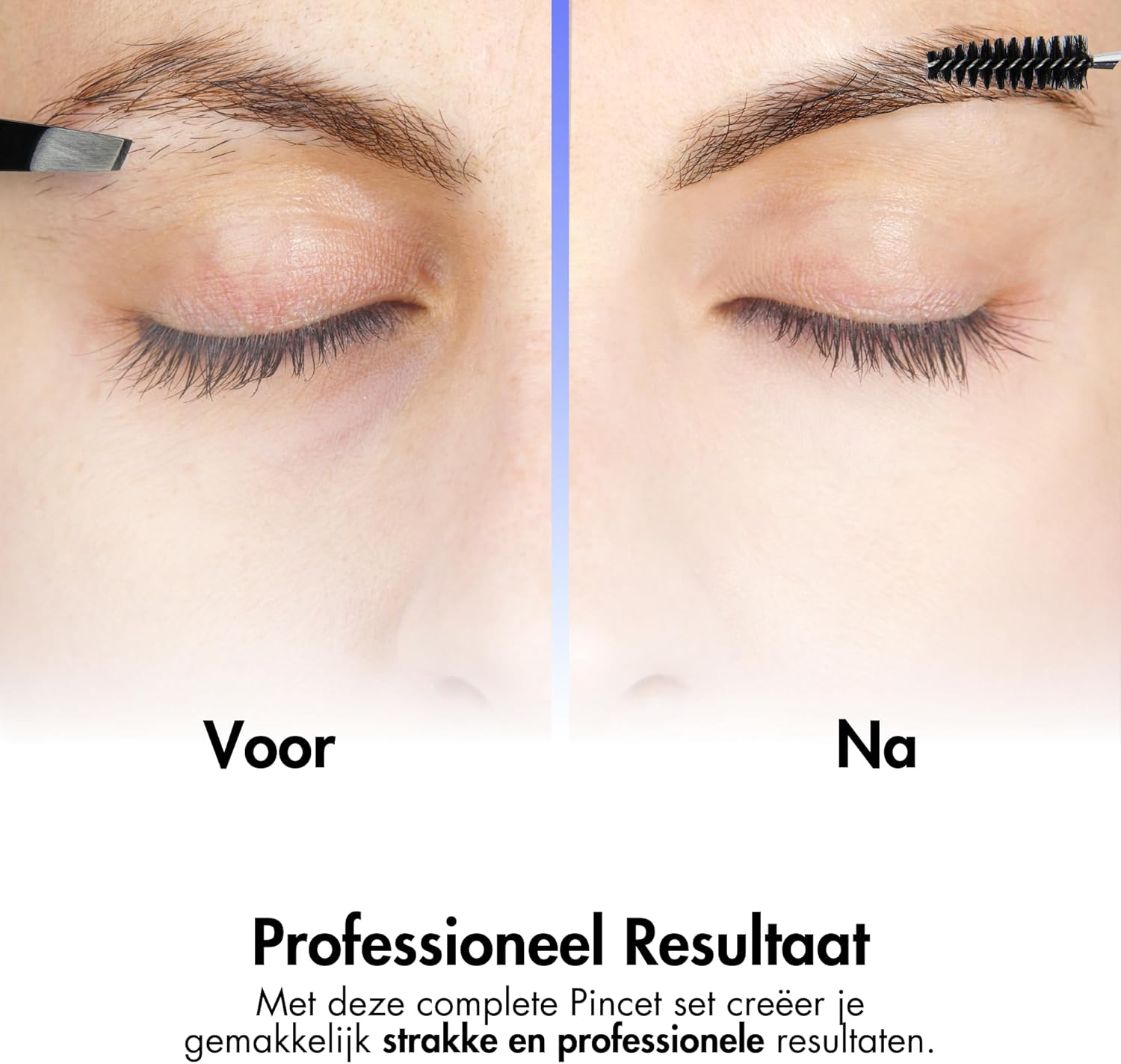 Bellaline Tweezers Set - Professional Eyebrow Tweezers Set with Scissors & Brush - 6-Piece Precision Set with Case - for Eyebrows, Hairs & Splitters (Black) image number 1