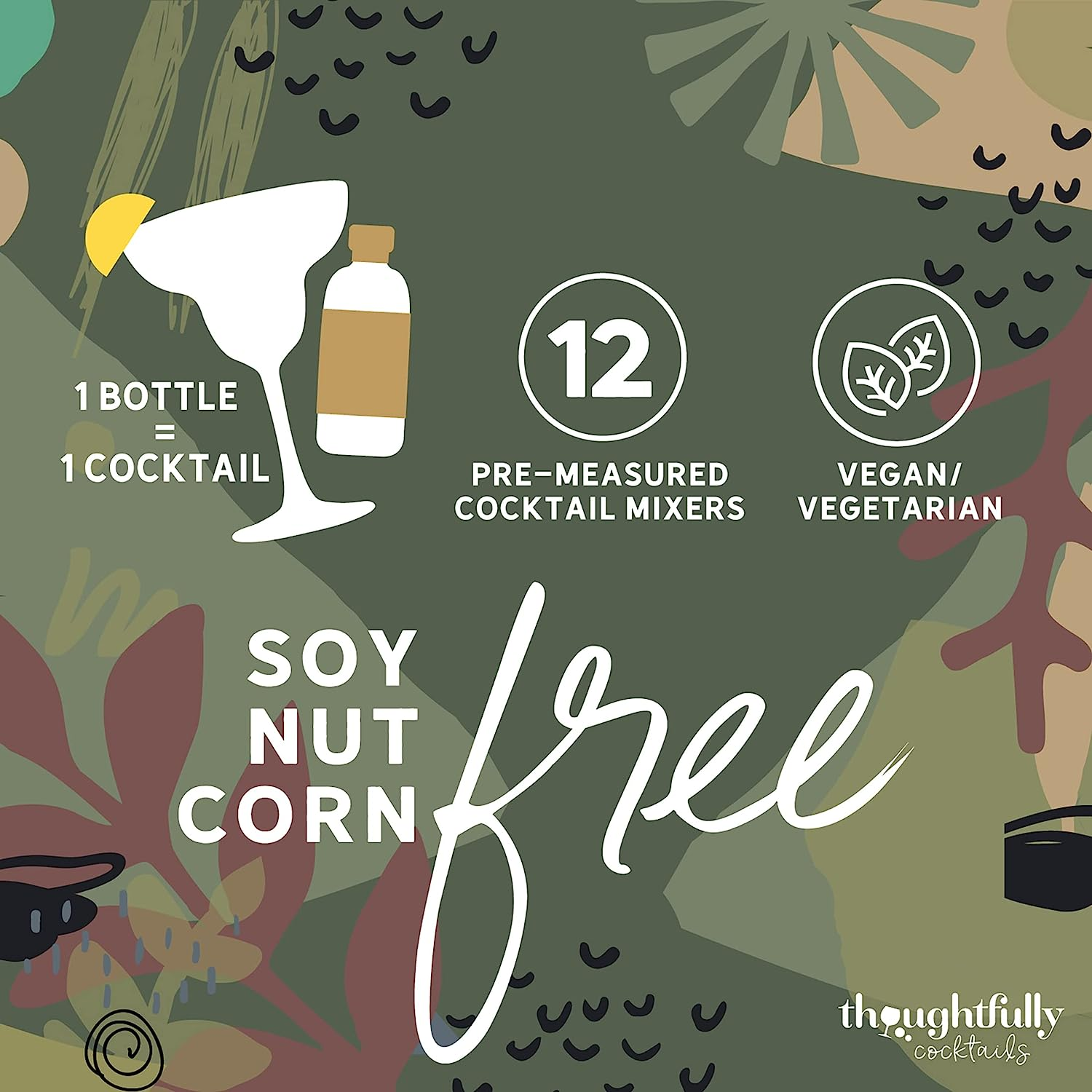 Thoughtfully Cocktails, Global Cocktail Mixers, Flavours Include Classic Margarita, Cuban Style Mojito, New York Appletini, Pina Colada, Blue Hawaiian, and More Set of 12 (Contains NO Alcohol) image number 6