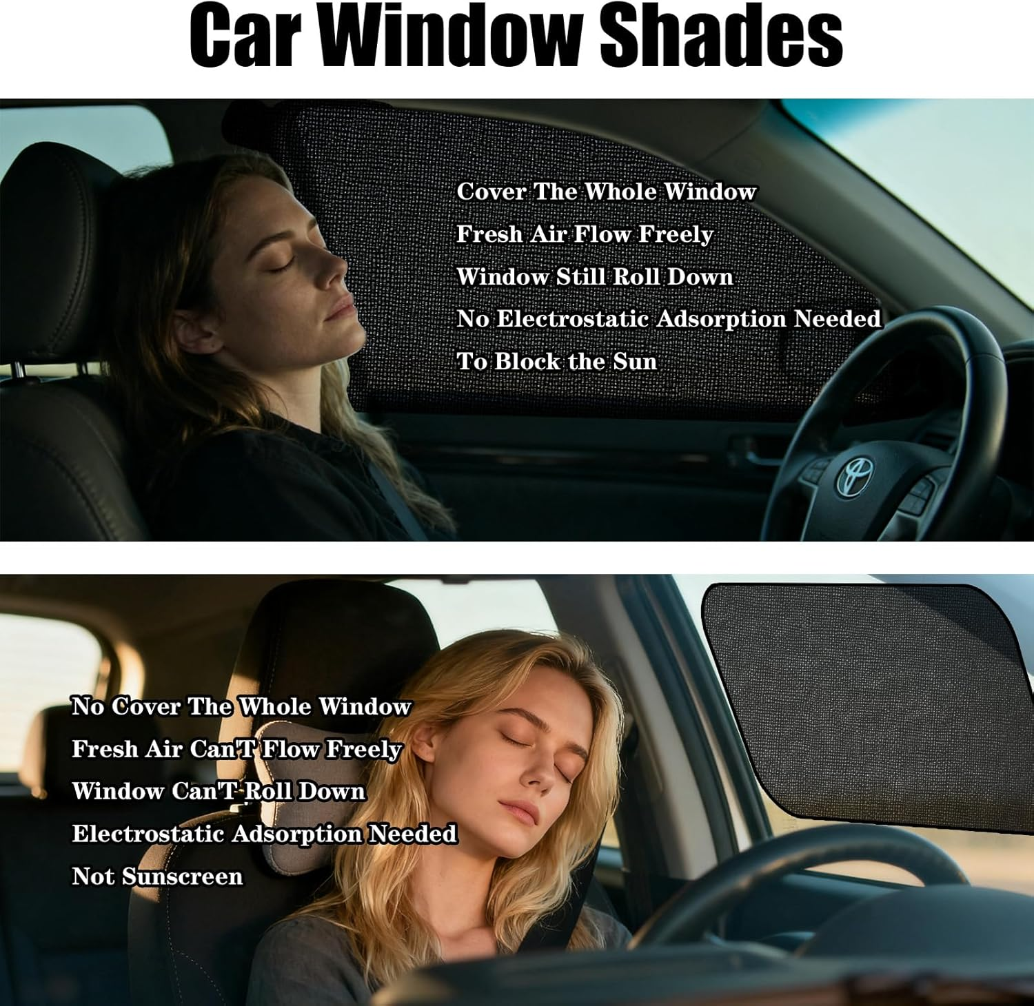 2 Pieces of Car Window Shades, Heat Insulation Car Sun Shade,Car Window Shade for Baby, Used for Blocking Sunlight, Heat Insulation and Protecting (B Model 100G[High-Elastic Front Window] Pair Set *1) image number 6