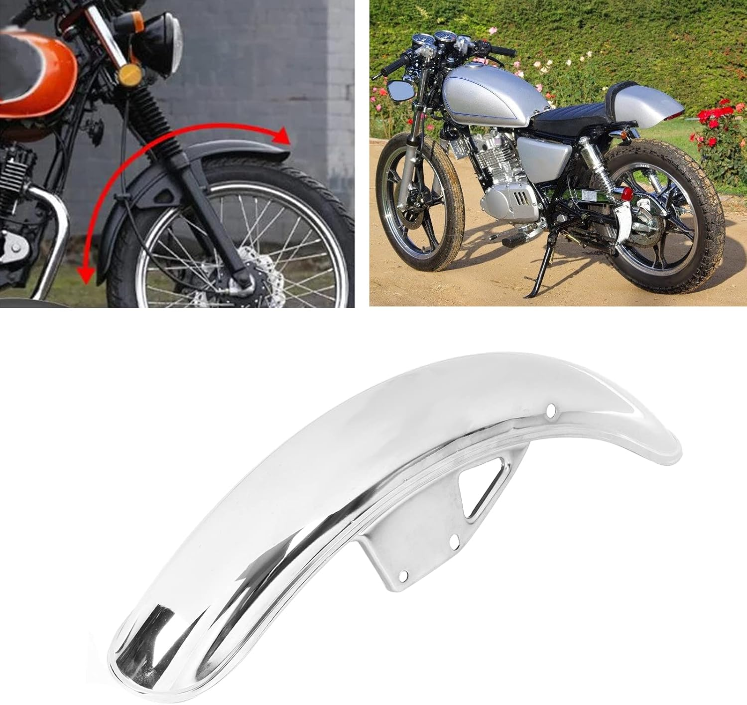 22.05In Motorcycle Front Mudguard Tire Flap Protector for GN125 - & Easy to Install (Electrosilvering) image number 1