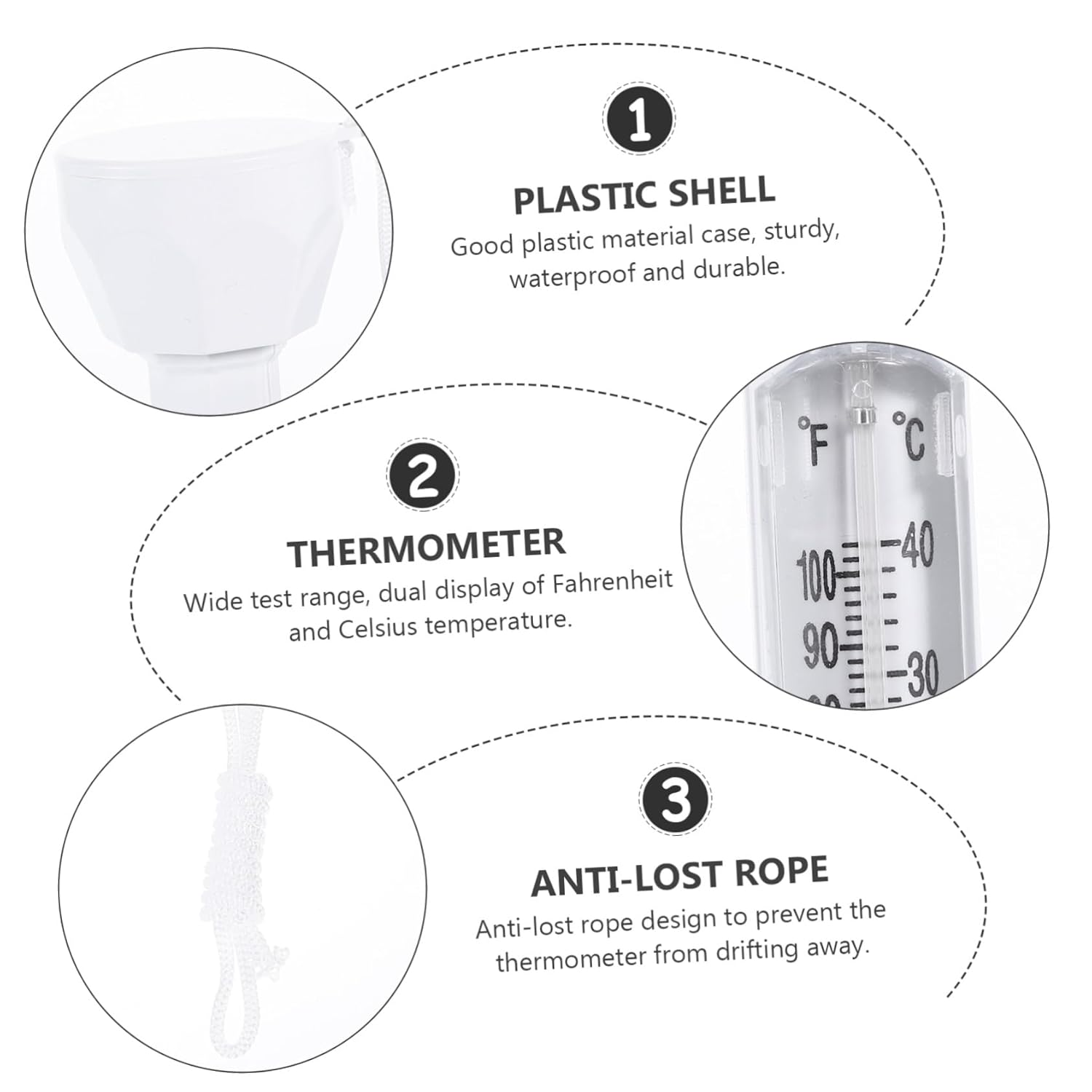 Ibasenice Floating Pool Water Thermometer with Celsius and Fahrenheit Display Accurate Temperature Measuring Gauge for Swimming Pools Spas Hot Tubs Baths and Ponds Convenient Floating Design image number 6