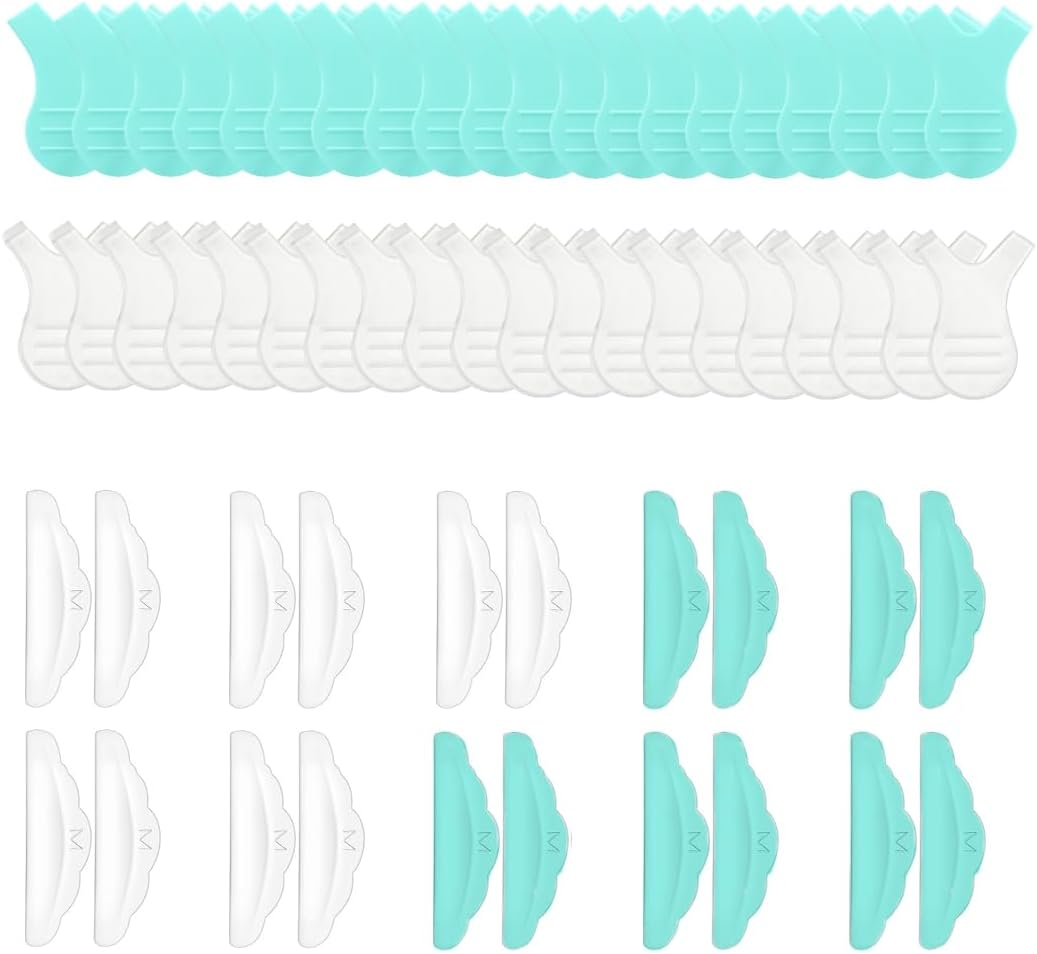 DLPRK Pack of 50 Y Shape Eyelash Brush, Silicone, Eyelash Lifting Accessories, Eyelashes, Shield Pads, Eyelash Lift Tool Aid for Eyelash Extension, Eyelash Lift Brush (5 Colours)