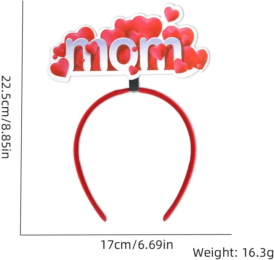 Vocoliday Happy Mother'S Day Headband, Mother'S Day, Heart Headband, Flower Hairband, Mother'S Day Hair Accessories for Birthday, Mother'S Day, Valentine'S Day, Costume, Party Decoration, Pack of 6 image number 6