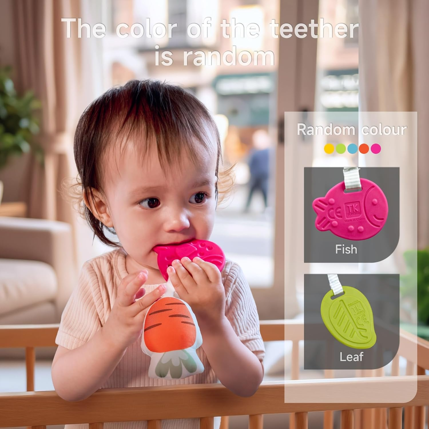 TUMAMA 2 in 1 Spiral Car Seat Toys for Babies 0-6 Months, Stroller Toys for Infant 0-6 Months Arch Hanging Toys with Clip Adjustable Detachable Sensory Travel Crib Bouncer Bassinet Activity Toys image number 2