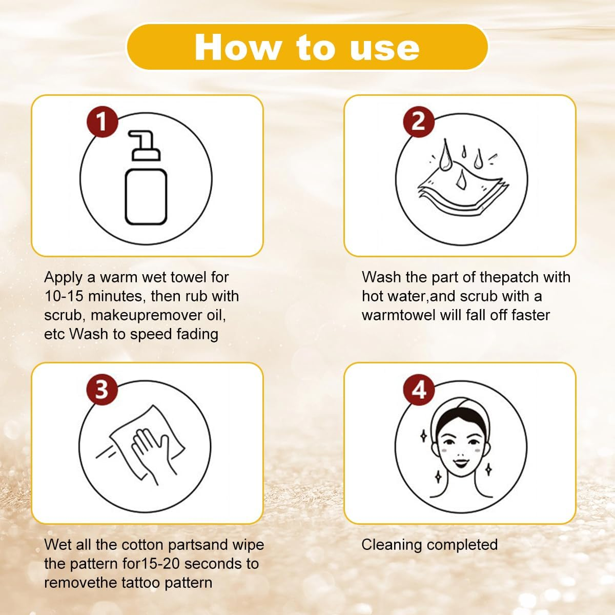 Gold Face Makeup Patches 6Pcs Glitter Freckles Temporary Tattoo Cute Freckles Sparkle Makeup Speckles Waterproof Glow up Speckles Patches for Women Cosmetic Tattoos Sticker (Gold06) image number 4