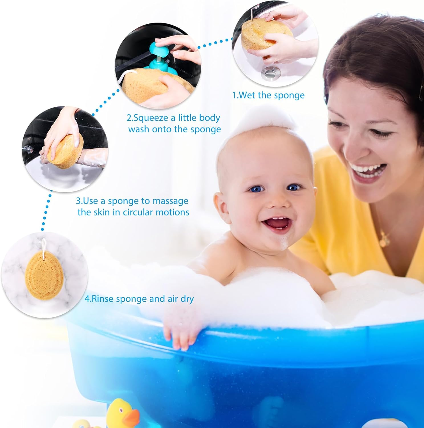 Boao 6 Pieces Foam Body Sponge Soft Exfoliating Bath Sponge Shower Sponge Body Scrubber for Adults Body Cleansing Supplies, 5.5 Inch image number 3