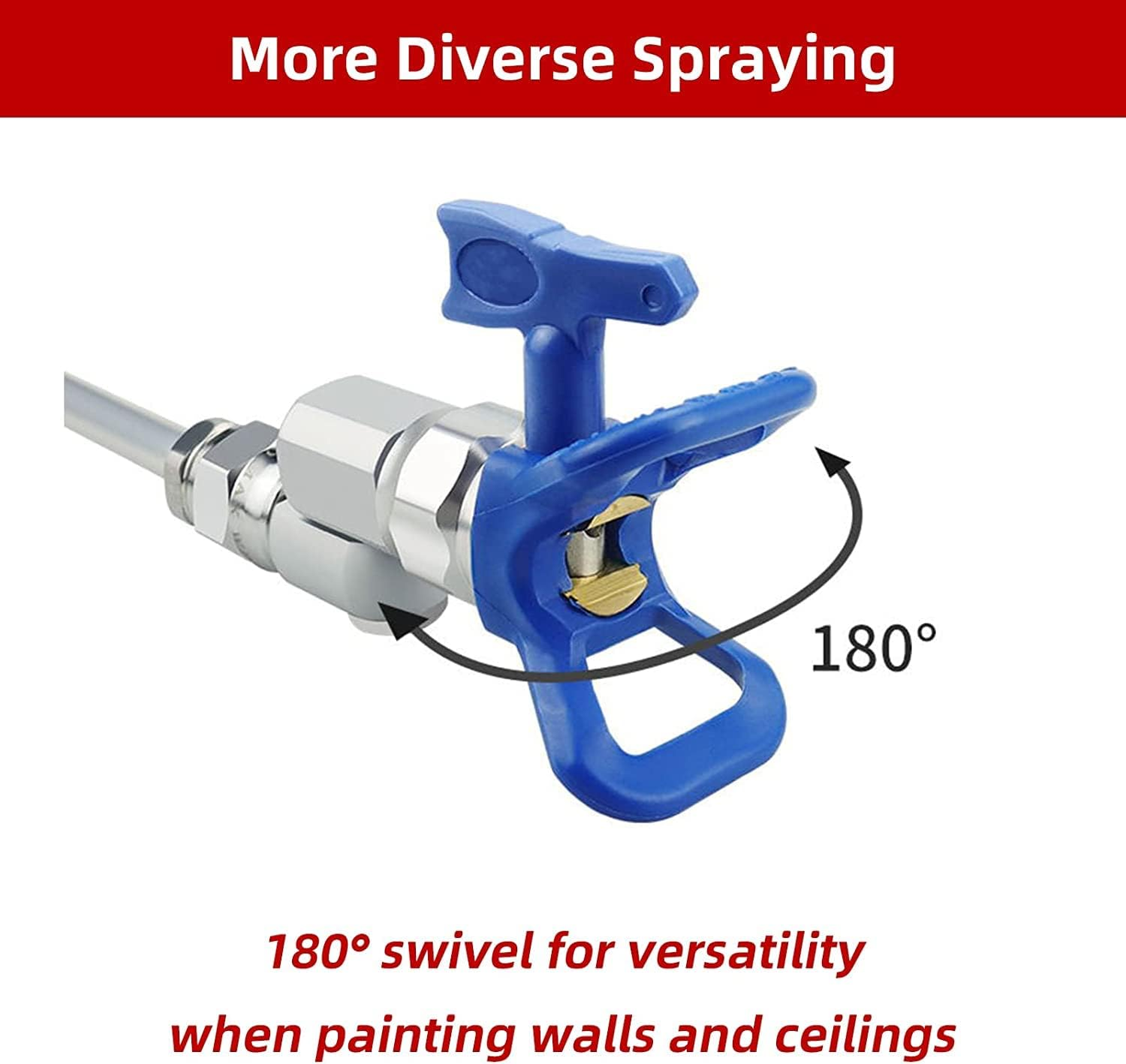 Airless Paint Spray Gun Swivel Joint Compatible with Graco 235486 7/8 Inch Thread 180 Degree Rotation image number 3