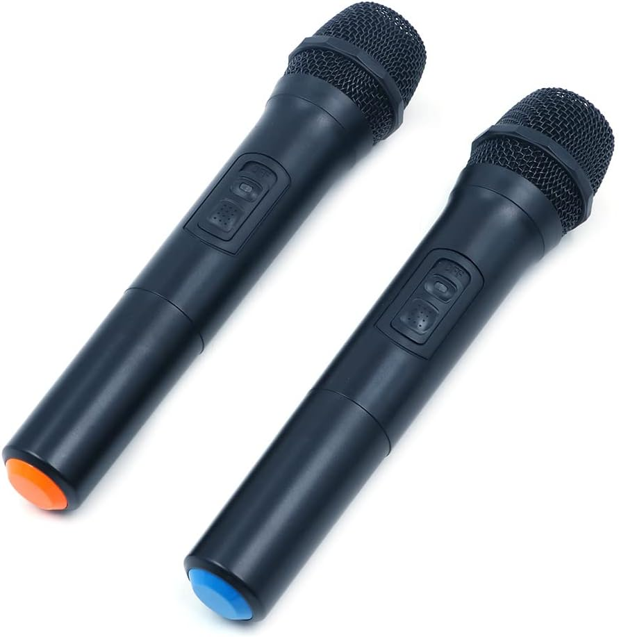 Dual Wireless Microphone, Rechargeable Mic System with Receiver and Anti-Slip Ring, 30-100 Meters Transmission Distance for Karaoke Singing, Public Speech, Wedding, Stage, Outdoor Activity image number 3