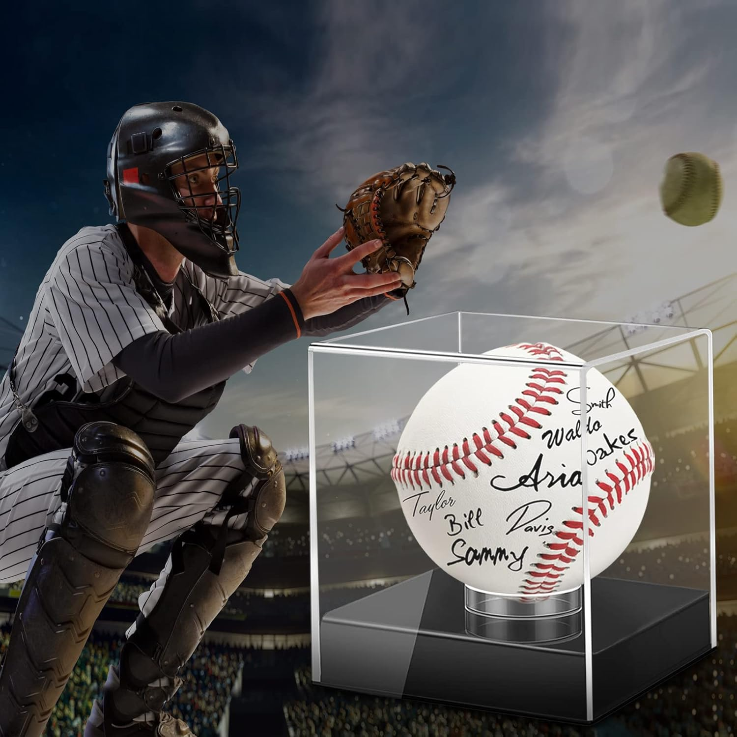 Baseball Display Case, UV Protected Acrylic Cube, Clear Case for Memorabilia and Autographed Balls (1 PC) image number 5