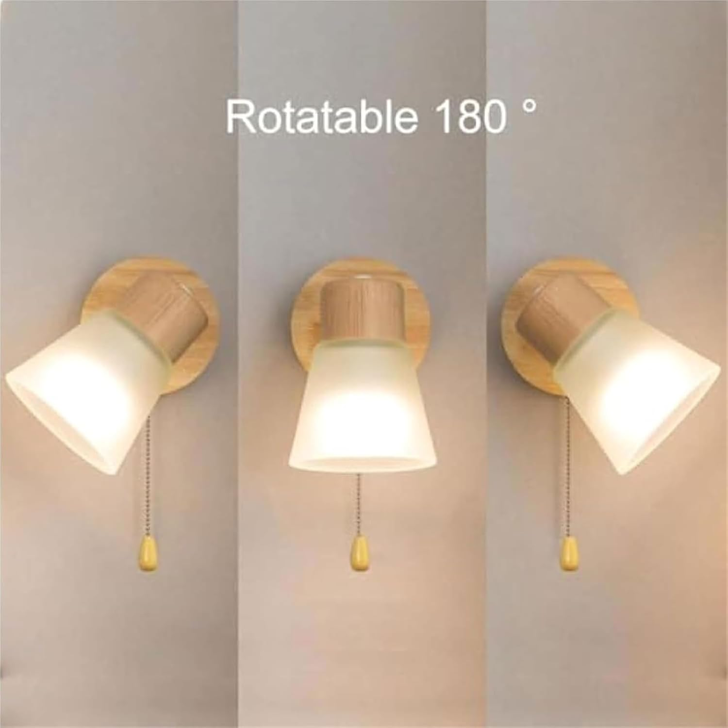 Retro Industrial Style Wall Lamp Wall Light Frosted Glass Lampshade and Pull Switch 180&deg; Adjustable Function Wall Sconce Wall Lighting image number 5
