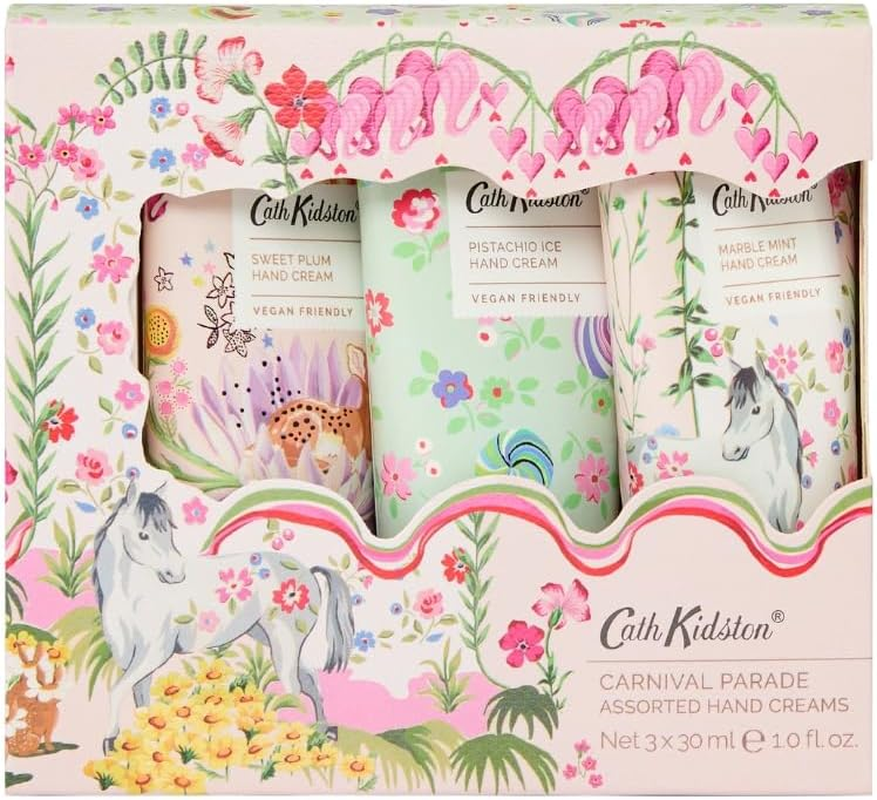 Cath Kidston Hand Cream Trio 3 X 30 Ml, Scented and Infused with Essential Oils, Shea Butter, Pocket and Travel Size and Vegan and Cruelty Free, Beauty Gift for Her, Carnival Parade Collection image number 2