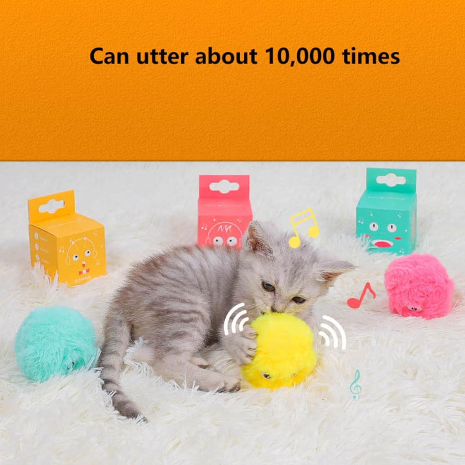 Yuanstore Cat Training Toy Pet Playing Ball Pet Squeaky Supplies Smart Cat Toys Interactive Ball Catnip Kitten Kitty Products Toy for Cats - Elastic Suction Cup image number 4