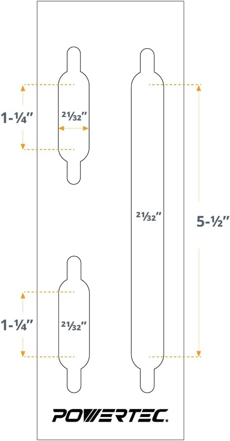 POWERTEC 71120V Clear 1/4" Thick Acrylic Picture-Hanging Keyhole Template for Routing Picture Frame and Woodworking, 1 PK image number 3