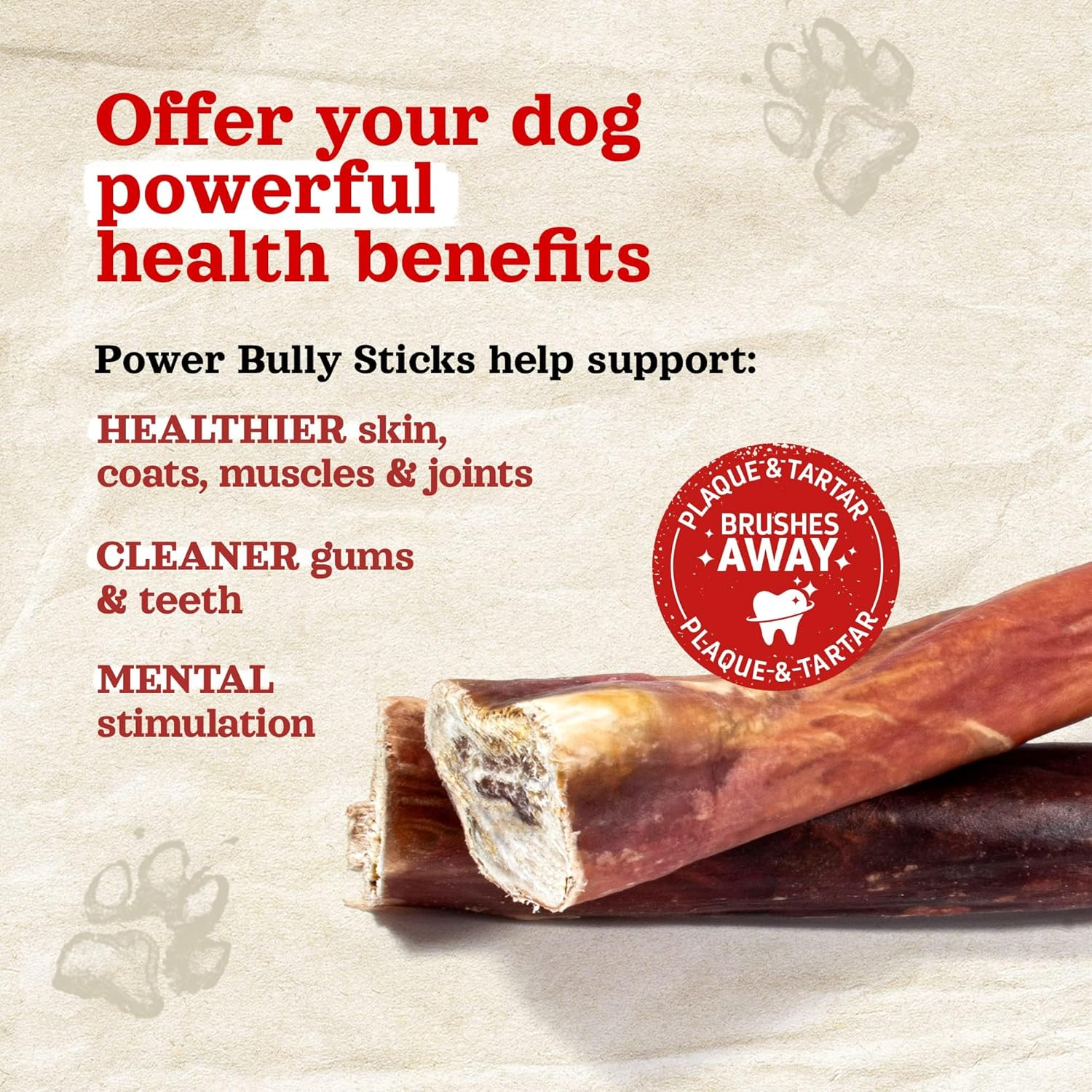 Natural Farm Power Bully Sticks Dog Chews (6&rdquo;, 5-Pack), 2-In-1 Power Chews: Premium Beef Cheek Wrapped in Beef Pizzle, Long-Lasting, Great Dog Dental Treats Fro Small, Medium & Large Dogs image number 5