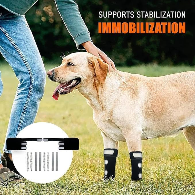 Crovakeu 2PCS Dog Wrist Brace Front Leg - Adjustable Compression Wrap for Injury Recovery & Sprains, 16X14X5 Inch Protective Foreleg Sleeve Support for Small to Medium Dogs image number 1
