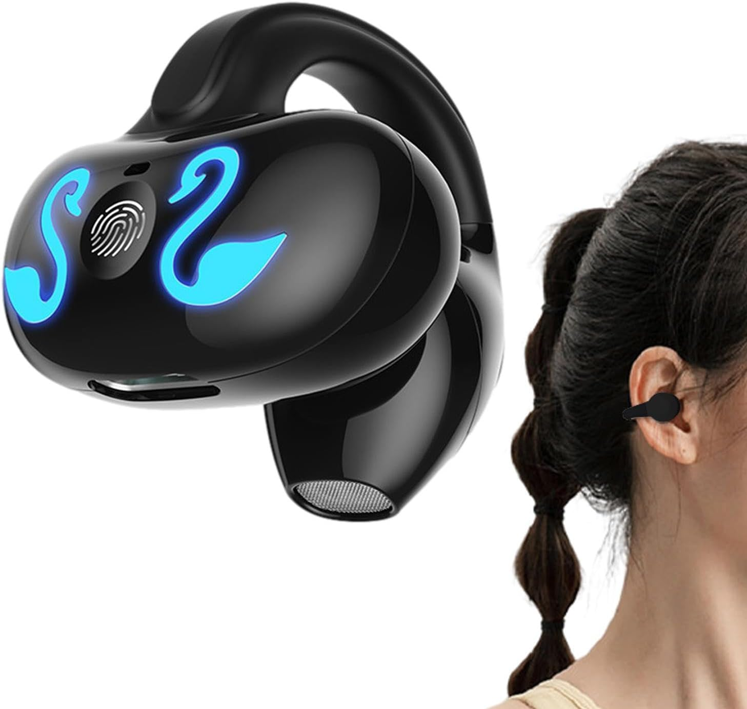 Wireless Ear Clip Headphones - Open Ear Wireless, Bone Conduction Gym Headphones, 5.3 Sports Headphones | 10 Hours Music Playtime, Wireless Sound for Smartphone, Laptop, Trucker, Outdoor Exercise