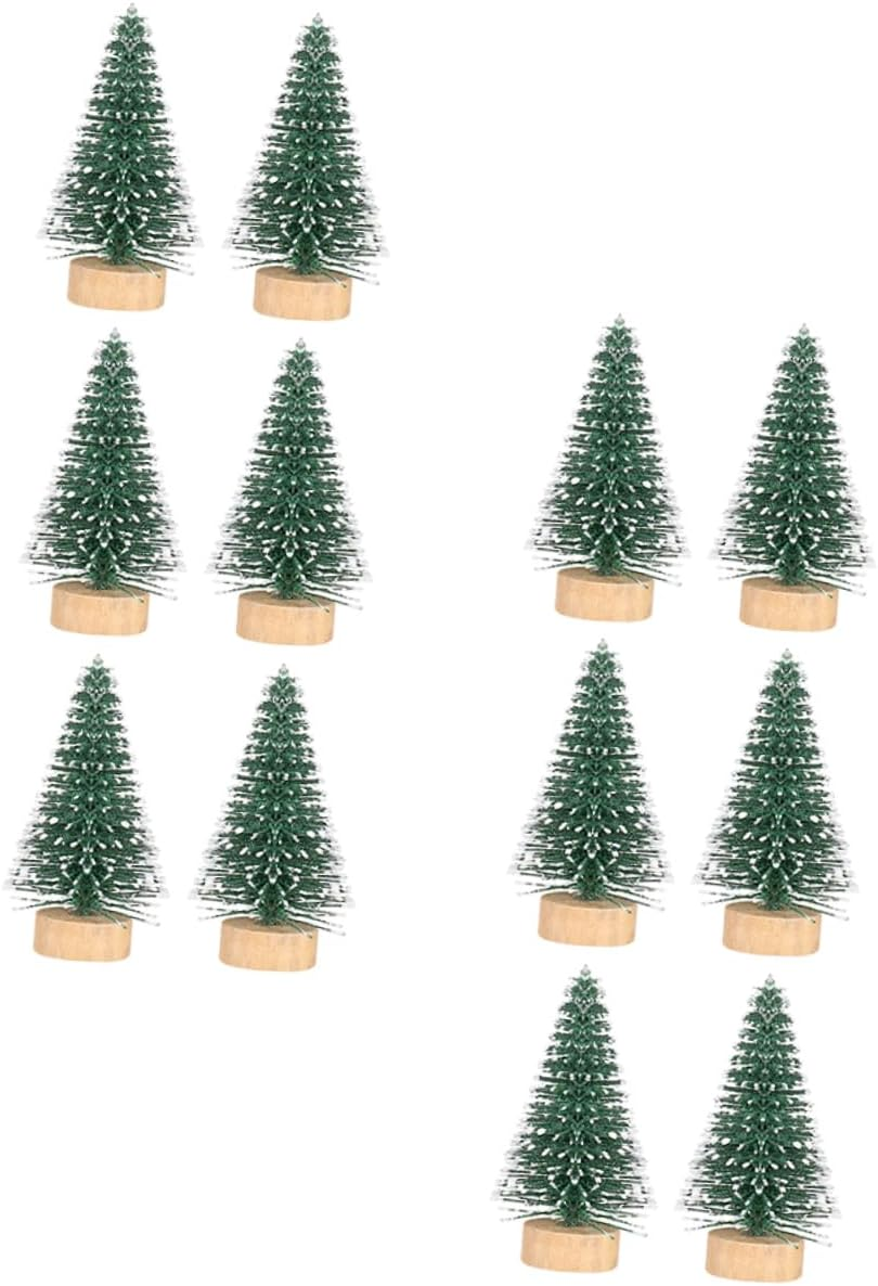 SHOWERORO Christmas Tree Set Xmas Adornments 5Cm Snow Pine Velvet Desktop Ornament for Parties Home Bar Decoration image number 5