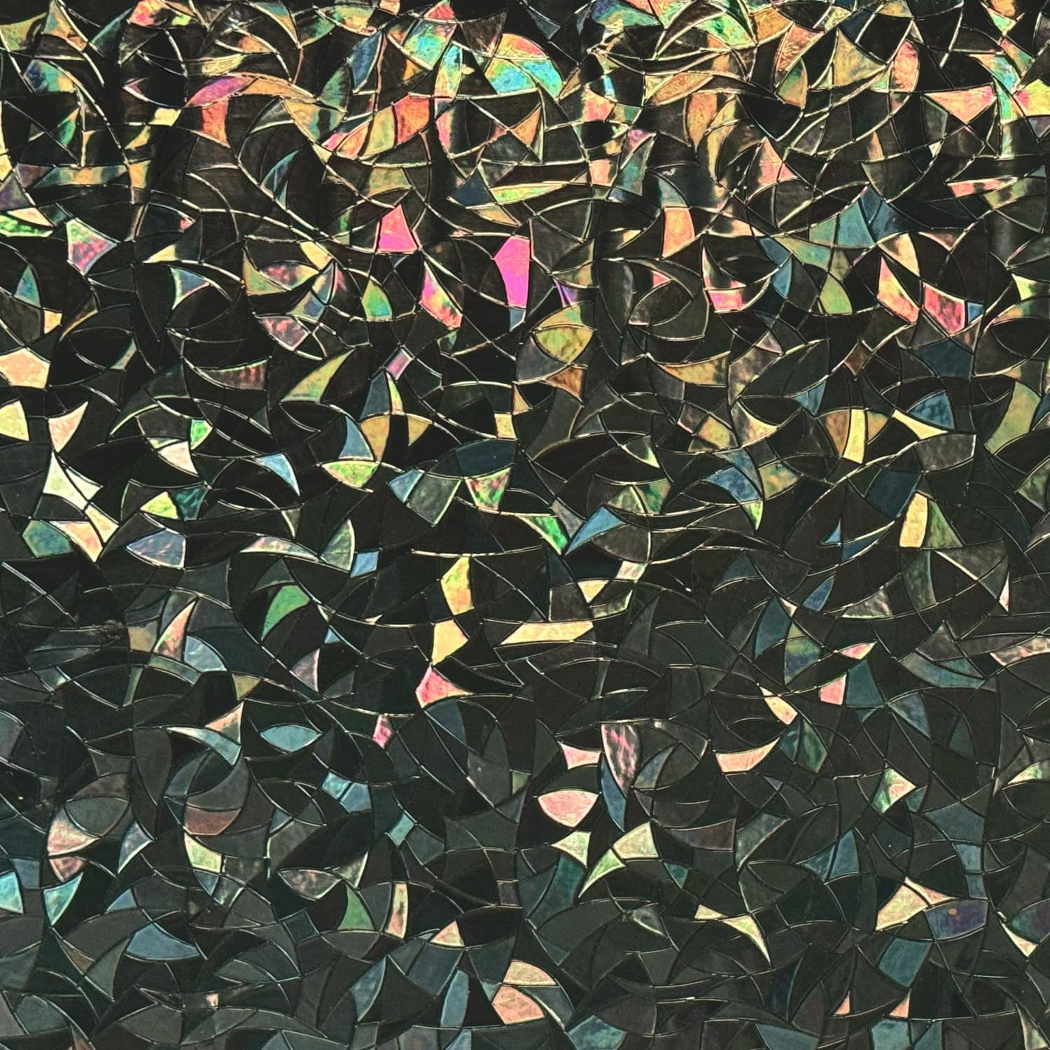 100% Light Blocking Blackout 3D Prism Privacy Window Film Room Darkening Glass Door Tint,Rainbow Effect Static Cling Heat Control anti UV for Home and Office,35 Inches by 78.7 Inches