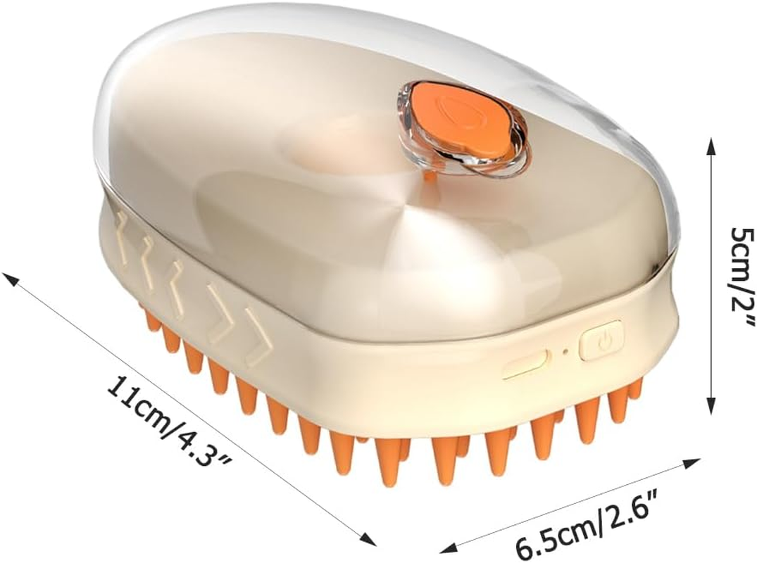 Cat Steam Brush, 3-In-1 Antistatic Steamy Cat Brush, Cat Massage Brush, Grooming Brush with Light for Fighting Cat Lichen for Cats, Dogs, Rabbits, Massage, Self-Cleaning image number 5