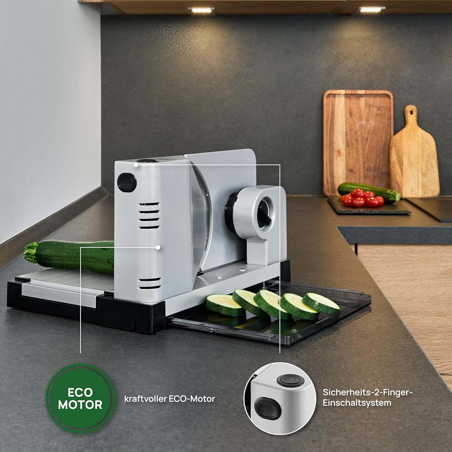 Ritter Icaro 7 All-Slicer with Eco Motor, Made in Germany, Metallic Silver image number 3