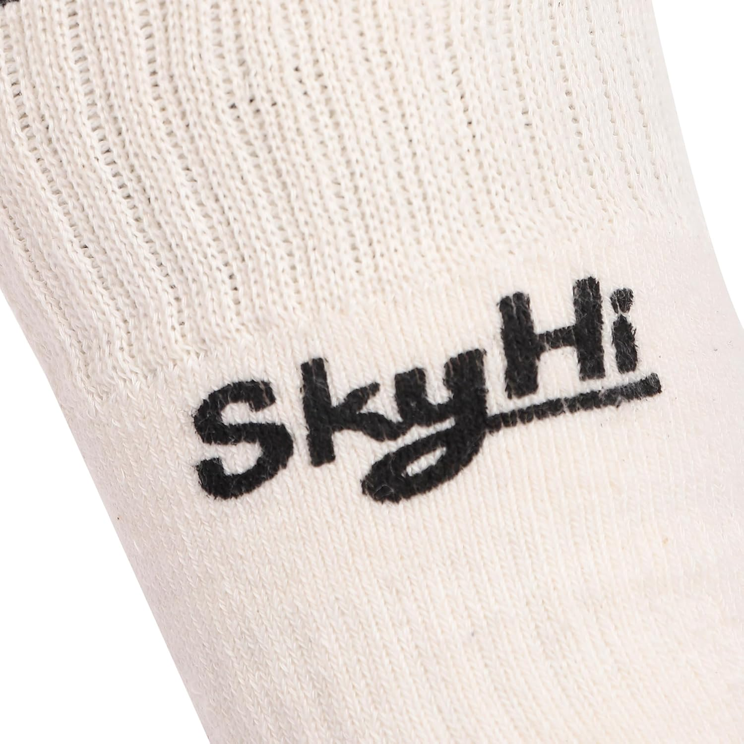 SKYHI Athletic Pure Cotton Cricket Sports Socks Double Cushion Free Size anti Blister Cricket Socks for Mens and Women - White image number 4