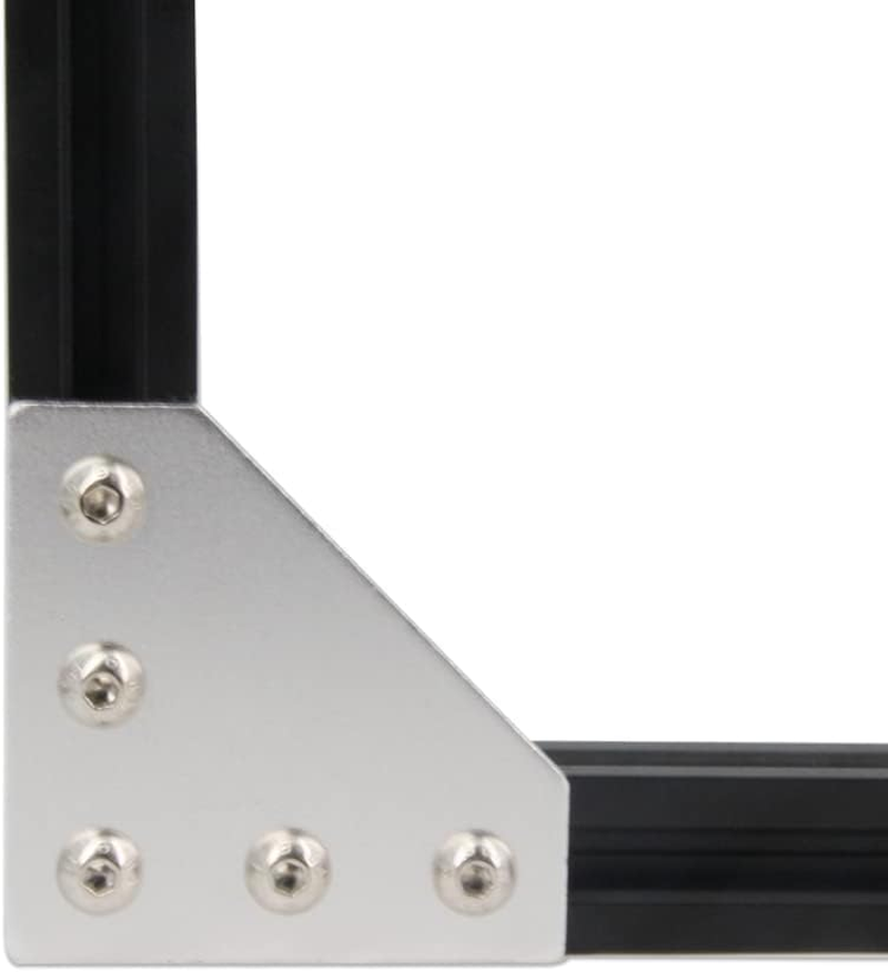 Zeberoxyz 8Pcs/Kit Silver L Shape Corner Bracket Plate with Screws and T-Nuts, 5-Hole 90 Degree Joint Board Plate for 3030 Series Aluminum Profile 3D Printer Frame (3030 Series Silver-L with Nut) image number 2