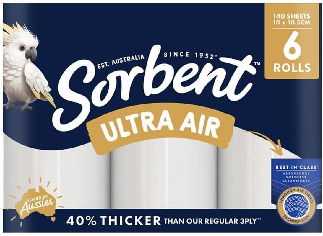 Sorbent 3 Ply Ultra Air Toilet Paper (8 Packs of 6 Rolls) image number 1