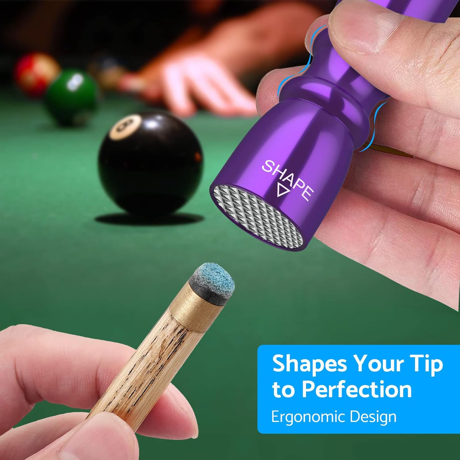 Esynic Professional Pool Cue Tips Shaper 3 in 1 Cue Tips Shaper Tool Billiard Cue Tips Shaper Set Stainless Steel Cue Shapers Billiard Pool Cue Accessories Tool Gifts-Shaper, Scuffer, Aerator image number 4