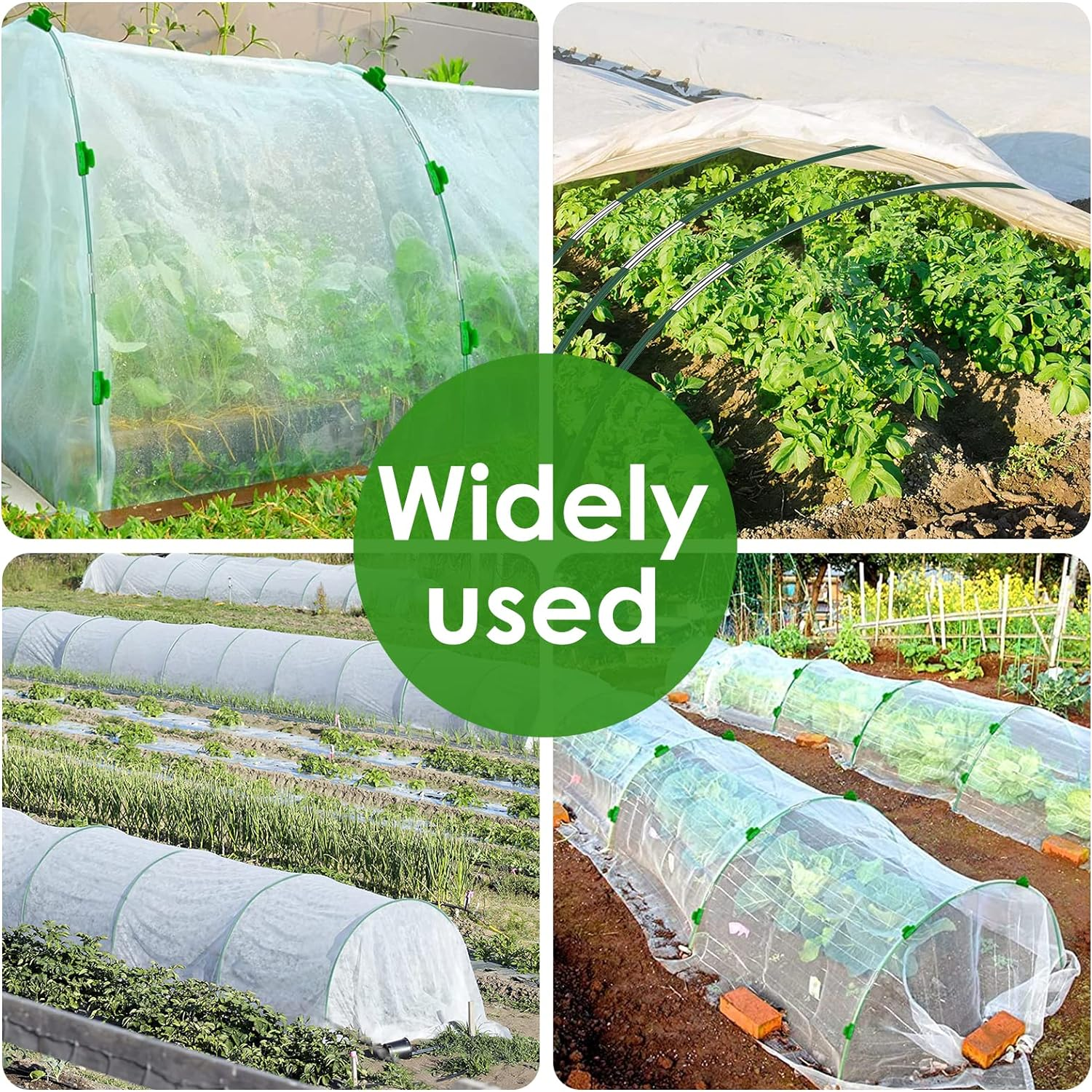 84Pcs Greenhouse Hoops for Raised Beds, Garden Bed, Garden Hoops, Grow Tunnel, Detachable Fiberglass Greenhouse Tunnel Arches, Garden Plant Protection Hoops with 18 Clips for Netting Fabric image number 2