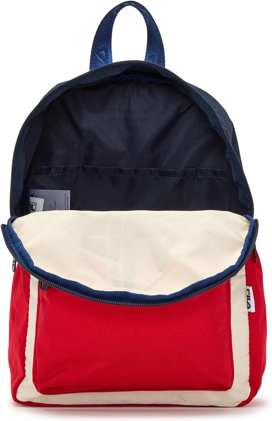 FILA Unisex Adult'S Piccolo Backpack, White/Fred/Fnavy, One Size