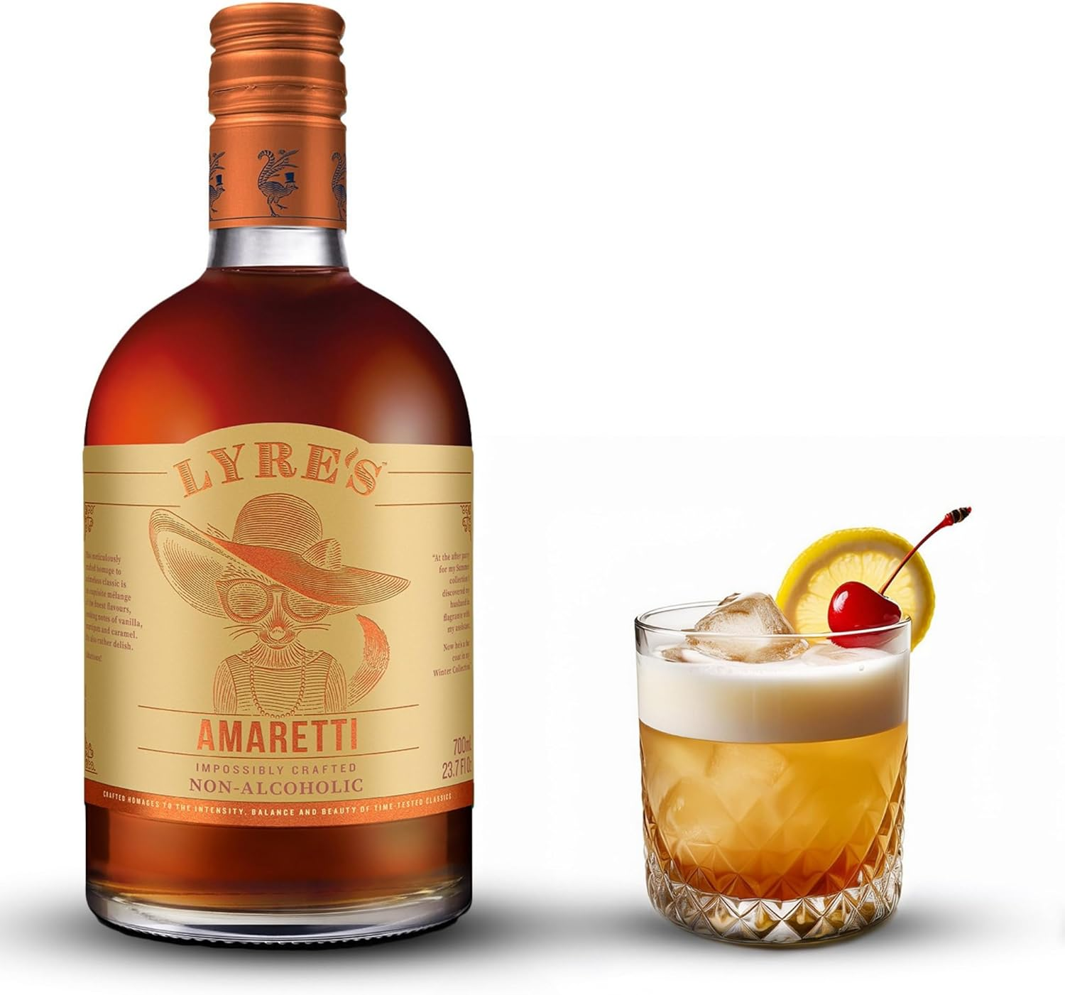 Lyre'S Non Alcoholic Amaretti, Award-Winning Non Alcoholic Amaretto Alternative, Zero Proof Spirit for Non Alcoholic Amaretto Sours, Cocktails and Dessert Drinks (700Ml) image number 5