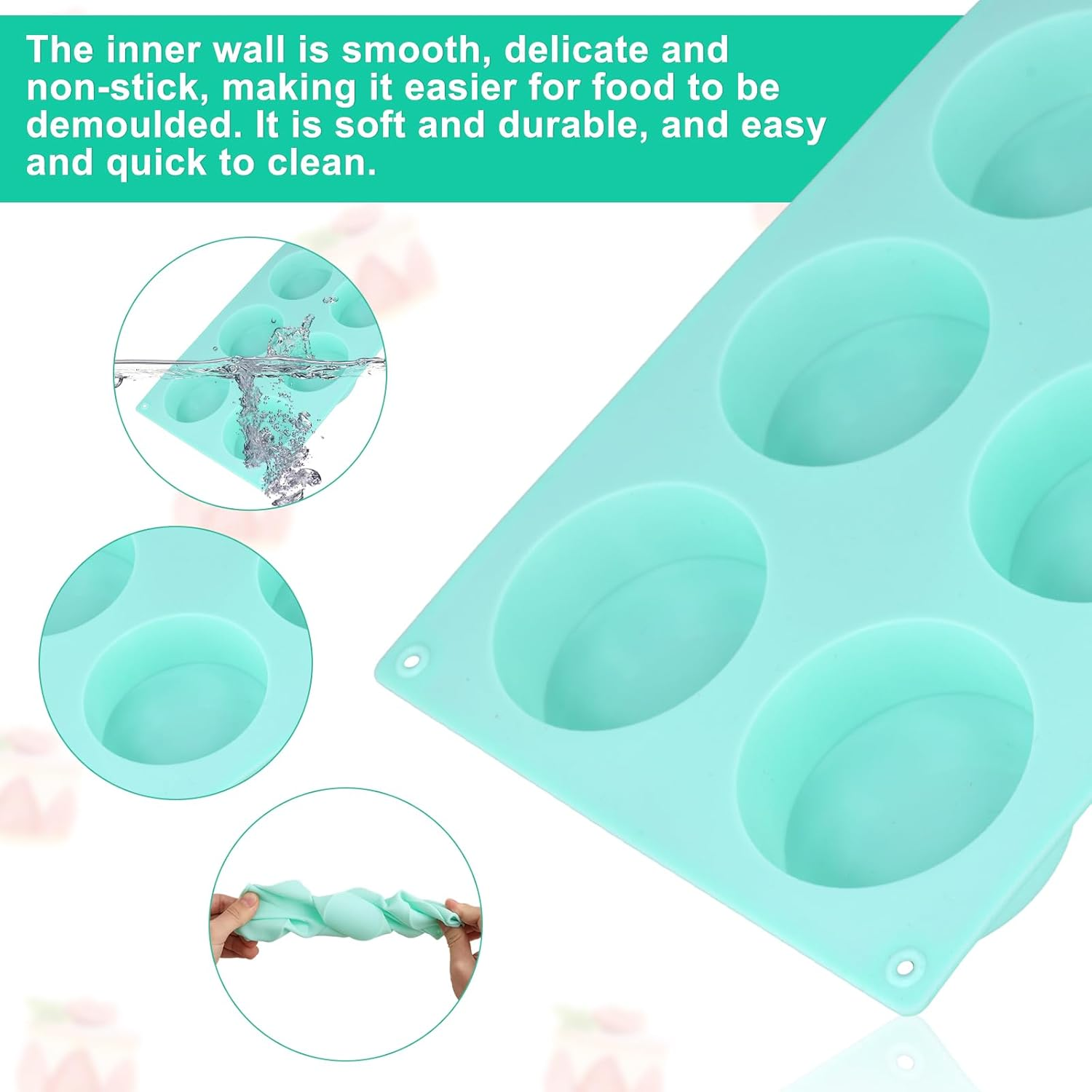 3Pcs Cake Puck Template Set, 6-Cavity Silicone Cake Moulds for Baking round Chocolate Cake Stencil Cake Baking Molds Supplies for Cake, Candy, Chocolate, Dessert image number 1