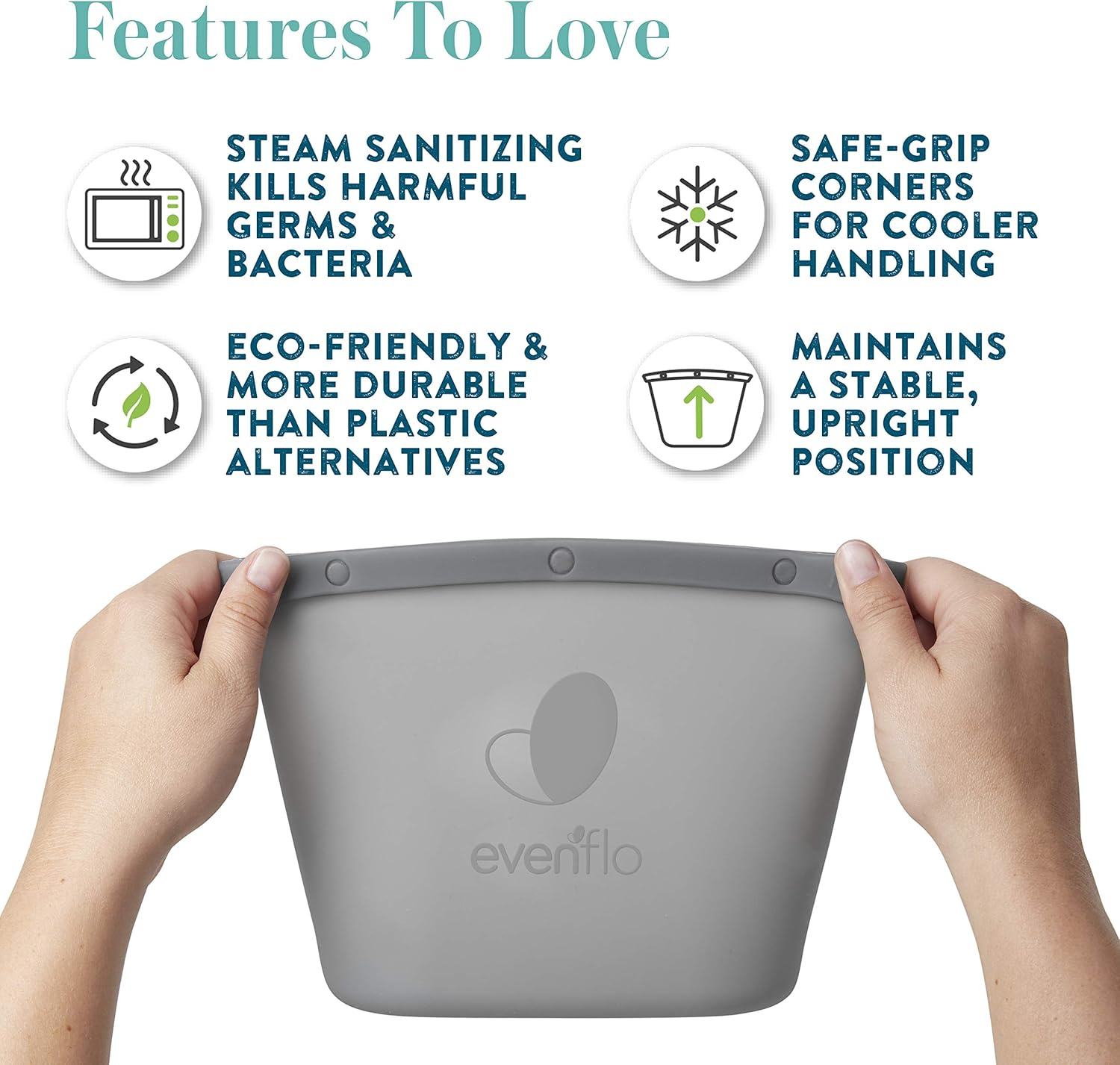 Silicone Steam Sanitizing Bag, Grey